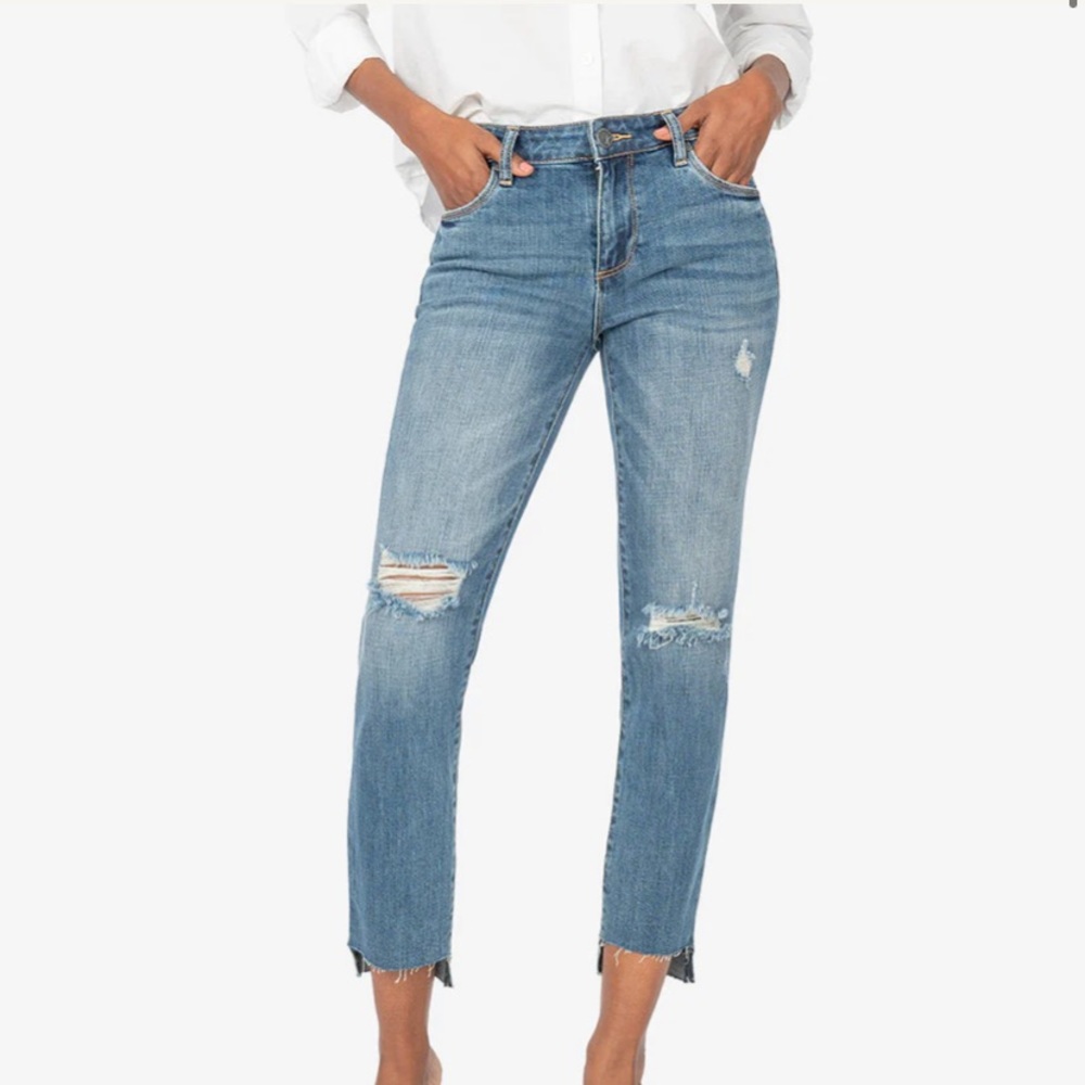 Kut from the Kloth Reese ankle straight leg. Ideally wash. Size 0